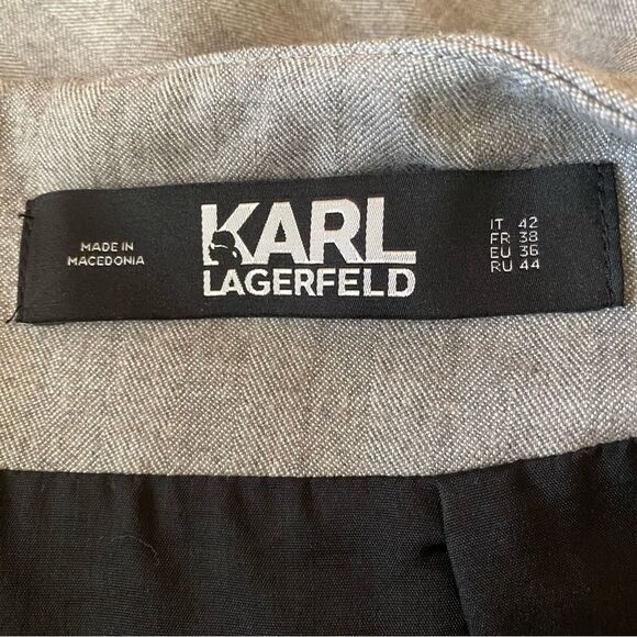 Karl Lagerfeld Hook & Eye Tape Skirt Grey - Picture 5 of 7
